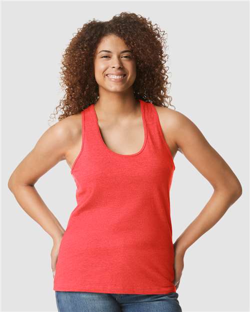 Gildan Softstyle Women’s CVC Racerback Tank Top for Layering & Custom Printing Cotton Blend Tank