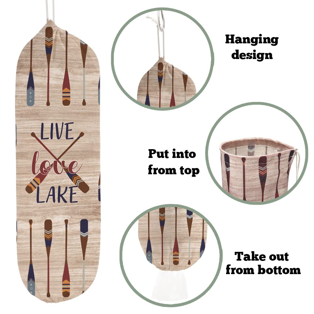 2 Pieces Lake House Decor Plastic Grocery Store Bag Holder Dispenser  Kitchen Grocery Bag Storage and Organization, Kitchen Decor, Lake House Decor for the Home