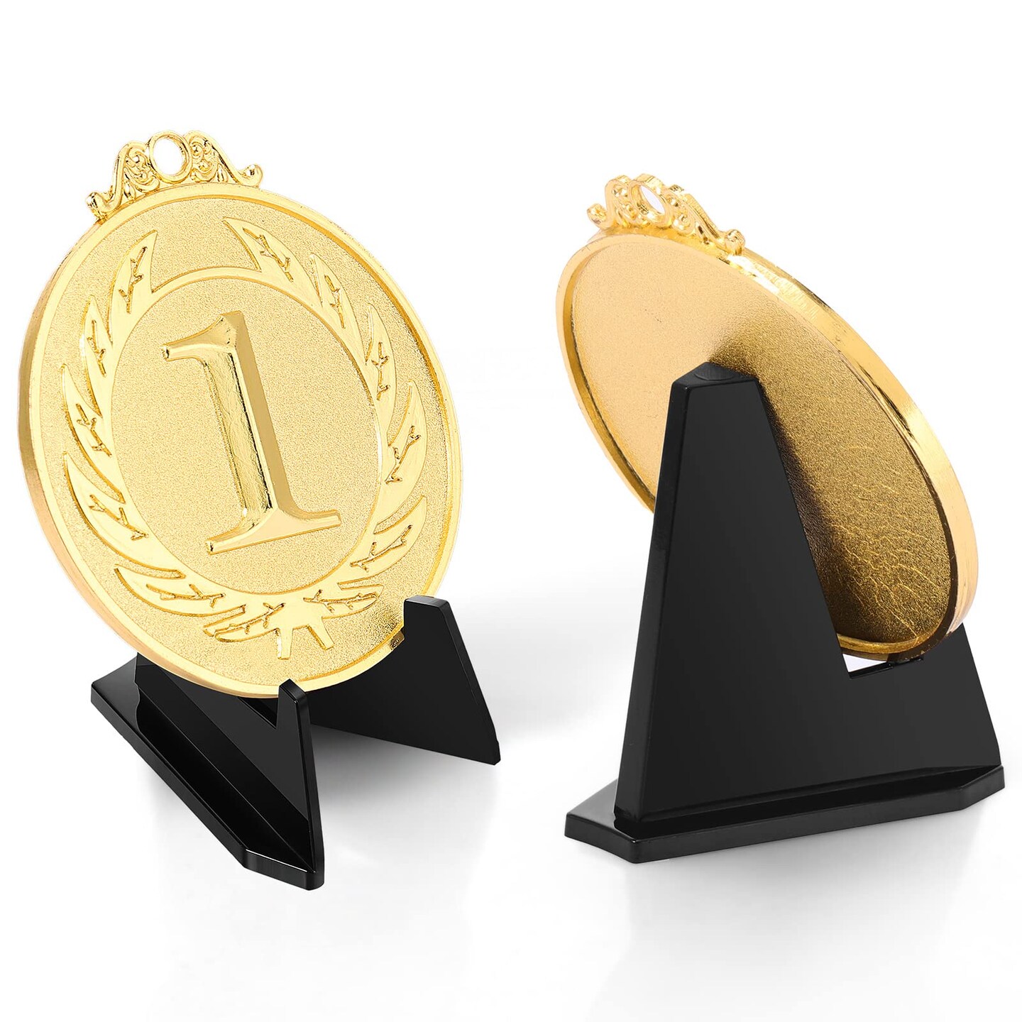 12 Pieces Easel Stands Mini Coin Display Stand 2.17 x 1.65 Inch Easel Holder Card Stand for Display Black Display Stand for Collectibles Plastic Plate Display Holder for Medal Watches Picture
