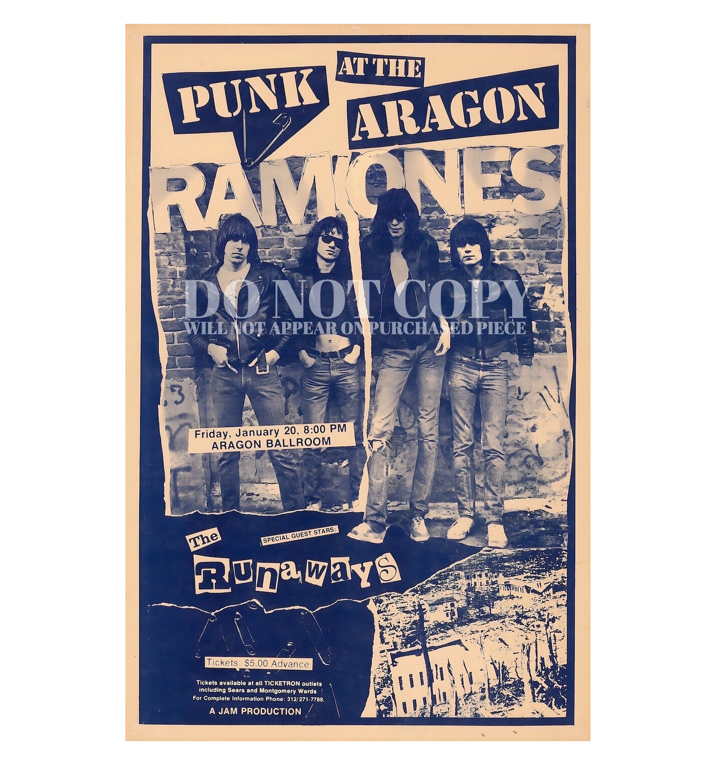 CLASSIC　ROCK POSTERS Ramones Poster 11 X 17 - Rare 1978 Concert Artwork - Live