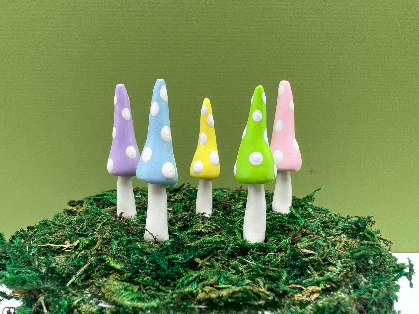 Fairy Garden Miniature Polymer Clay Mushroom Plant Pick Pastel Spring Mix  Set of MakerPlace by Michaels