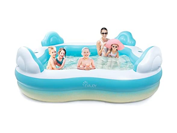 Inflatable Swimming Pool, EVAJOY 86” x 86” x 25”, 200 gal | Mina®