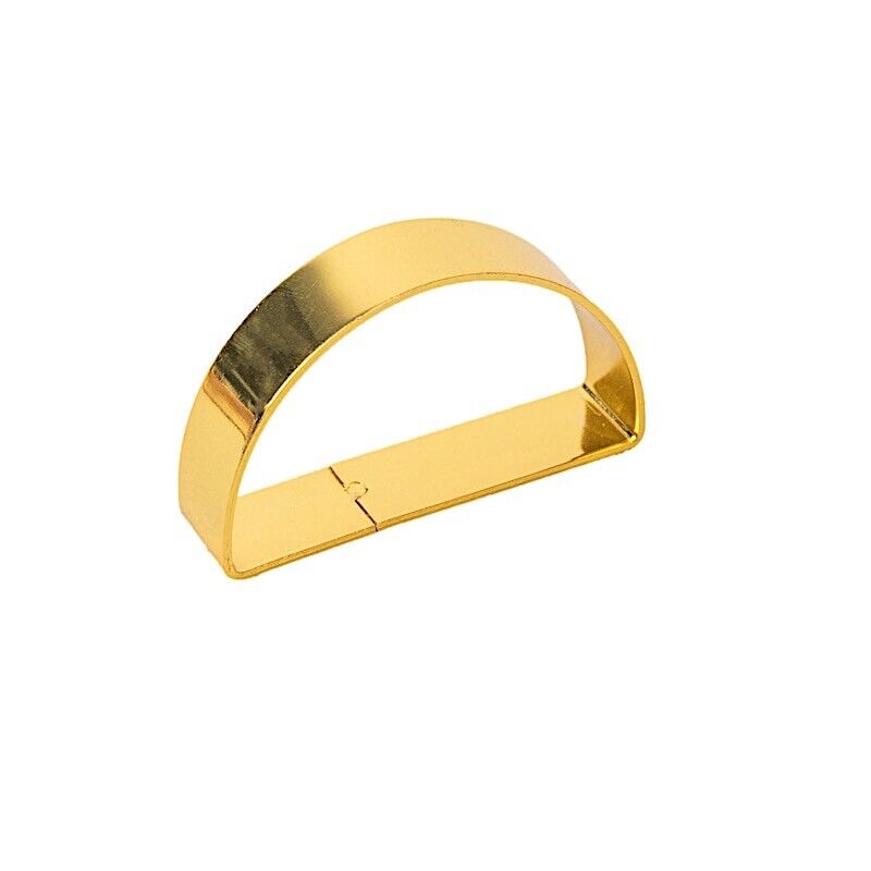 4 Gold 2&#x22; Semicircle D-Shaped NAPKIN RINGS
