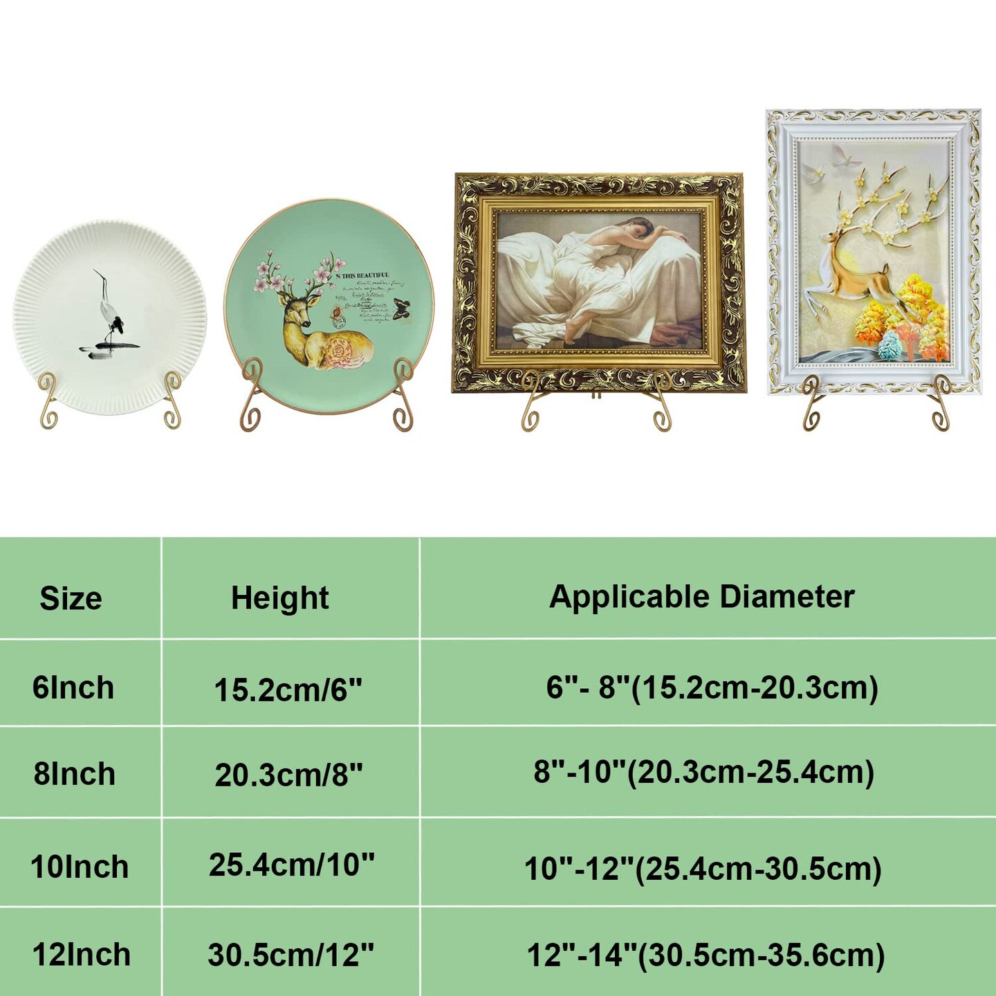 UoYeet Plate Stand 6 Inch Gold Display Plate Holder, Collapsible Iron Plate Stands for Display, Folding Display Easel for Photo, Pictures, Decorative Plate and Artwork (6-Inch, 1-Pack)