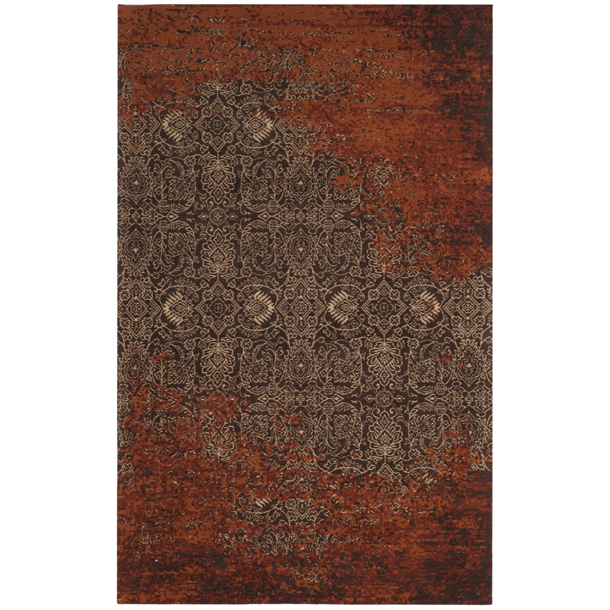 Safavieh Classic Vintage Clv224A Rust / Brown Rug Transitional Flat Weave Rug