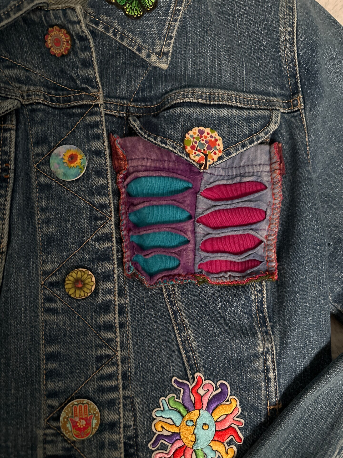 メンズ OneOfAkinD Re:make paint denim jacket