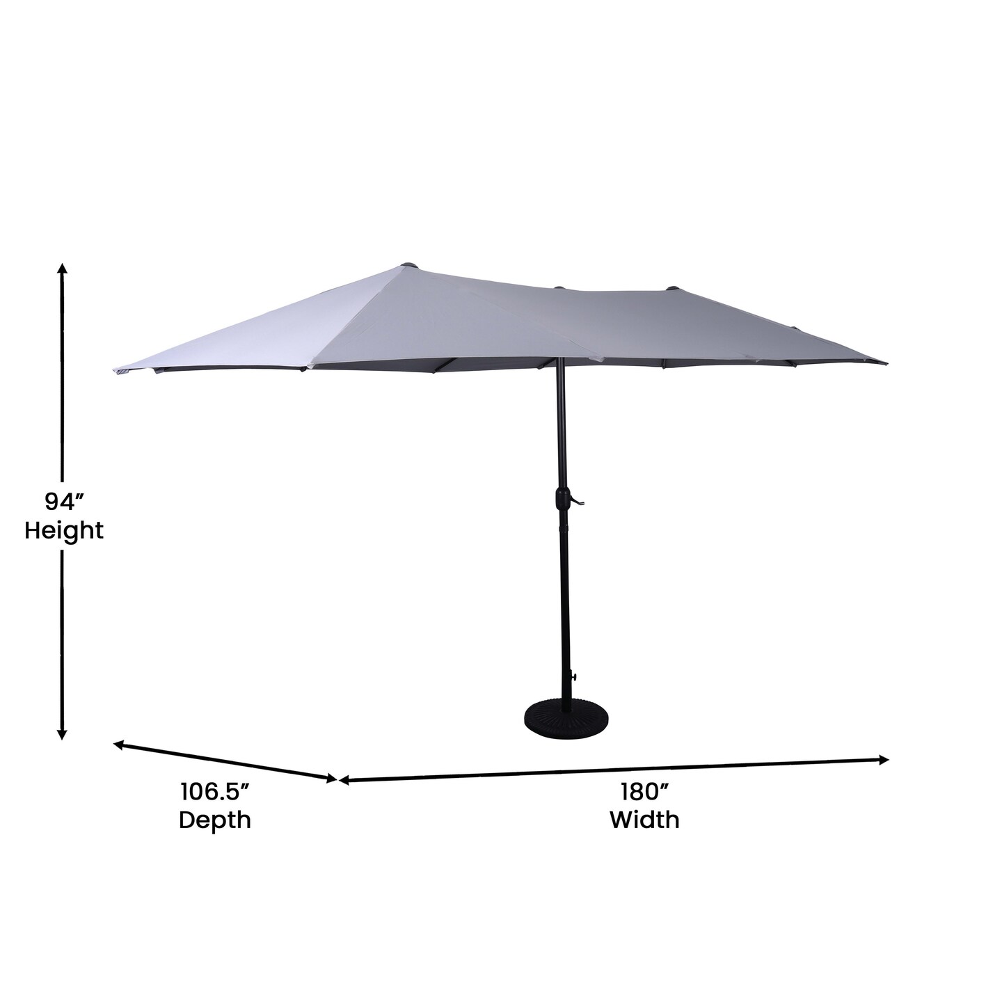 Merrick Lane Evanston 15 FT Triple Head Umbrella for Patio Use with Crank Handle, and Easy Lift Function