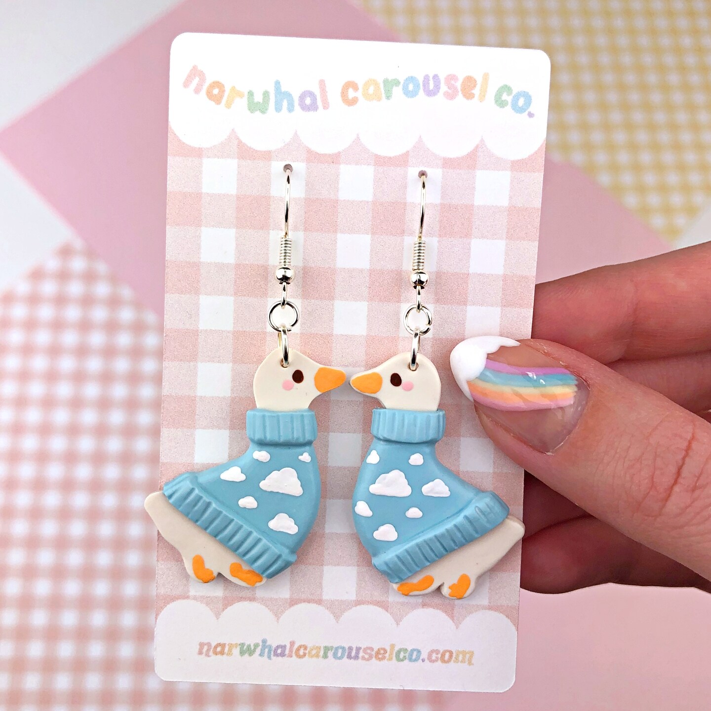 Cloud Sweater Goose Polymer Clay Earrings MakerPlace by Michaels