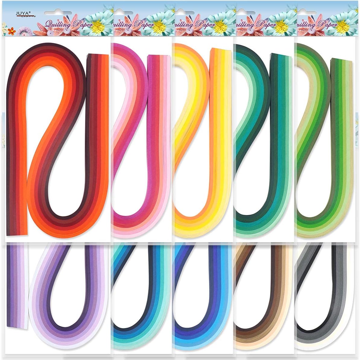 Multi-Color Paper Quilling Strips Set 60 Colors 10 Packs 54cm Length Paper Width 3mm (0.12 in)