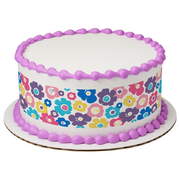 Bohemian Poppies Edible Cake Topper Image Strips