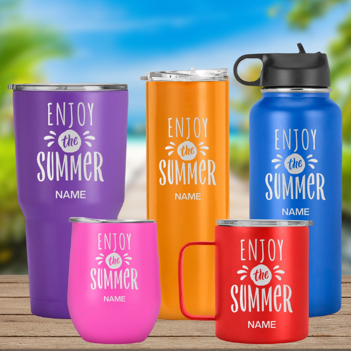 personalized-summer-tumblers-enjoy-the-summer-laser-engraved-design