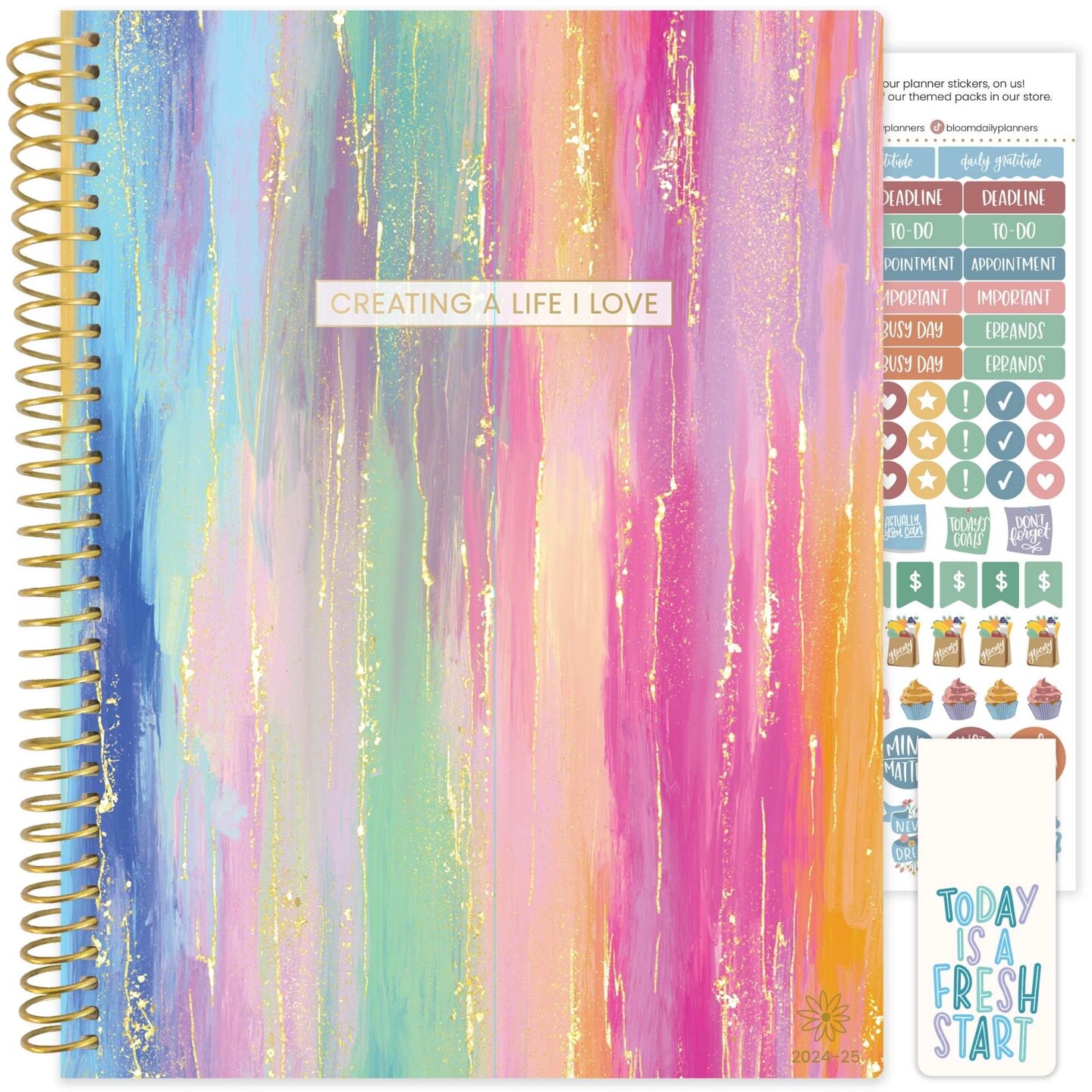 bloom daily planners 2024-25 Soft Cover Planner, 8.5&#x22; x 11&#x22;, Creating A Life I Love