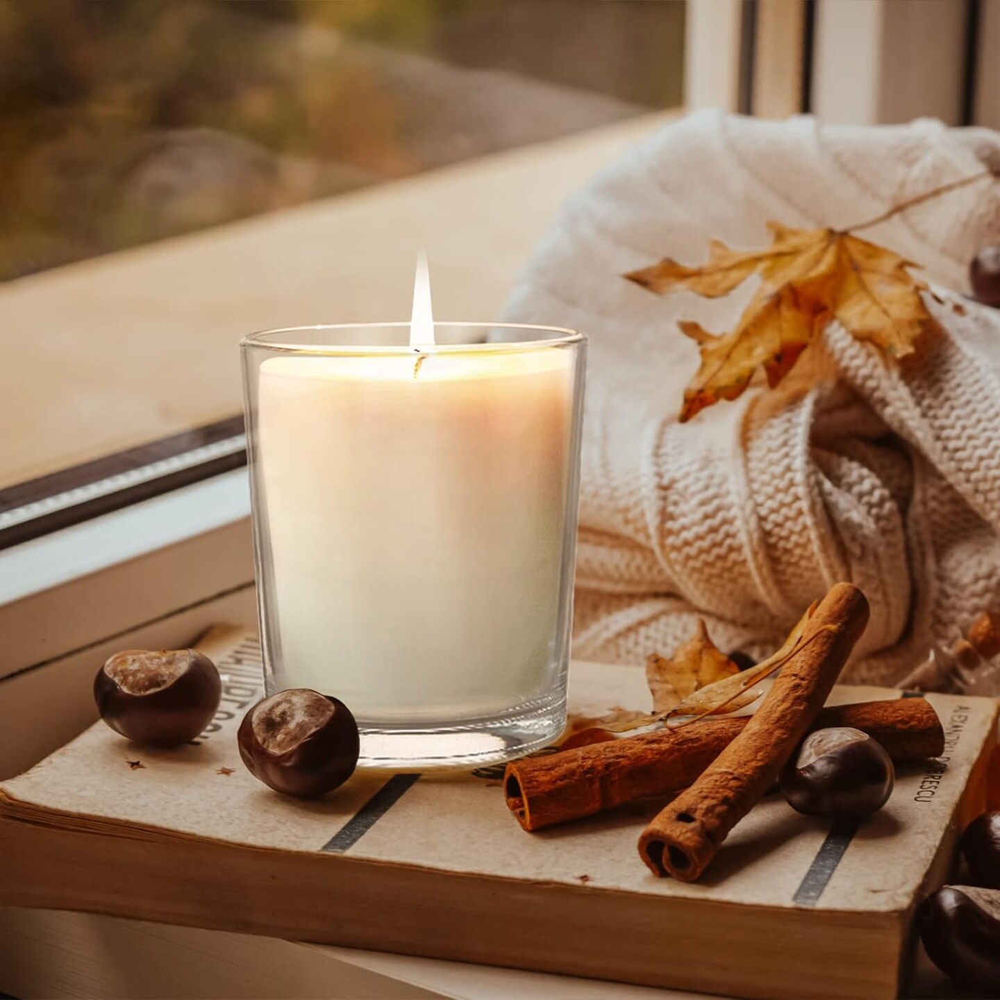 Thick Candle Jars for Making Candles 12 Pcs, 7 OZ Clear Empty Jars with Wood Lids for Spice Jars, Sample Container - Dishwasher Safe