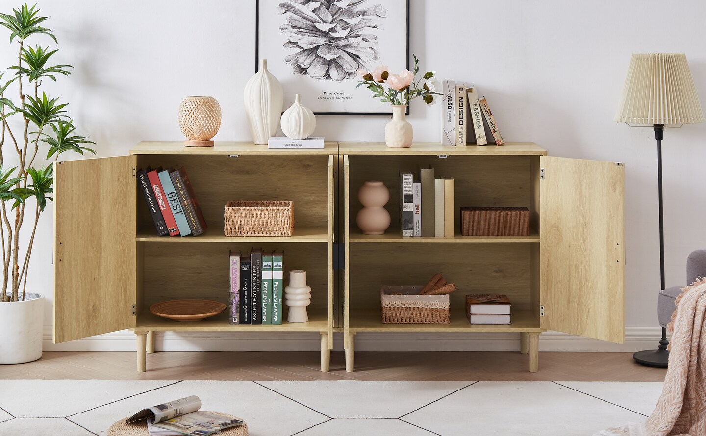Rattan Kitchen Storage Cabinet | Organize in Style