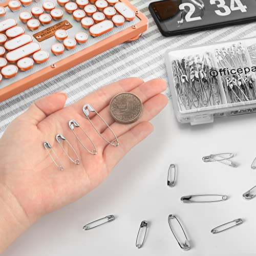 4-Size Pack of Safety Pins- Top 250-Count &#x2013; Durable, Rust-Resistant Nickel Plated Steel Set- Best Sewing Accessories Kit for Baby Clothing, Crafts, Arts (4-Size in 1 No.001)