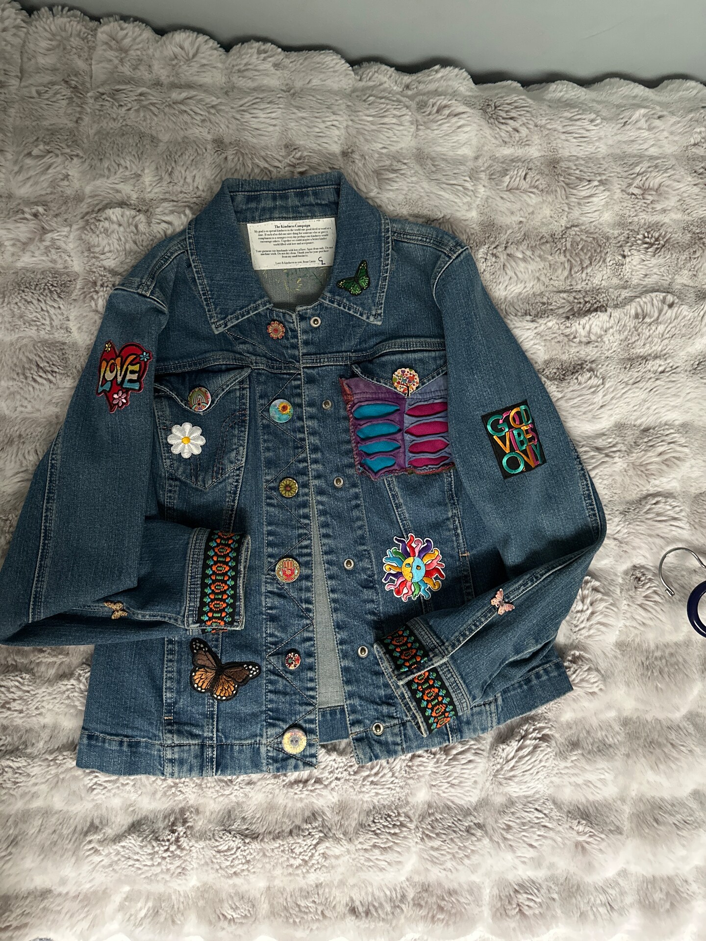 メンズ OneOfAkinD Re:make paint denim jacket