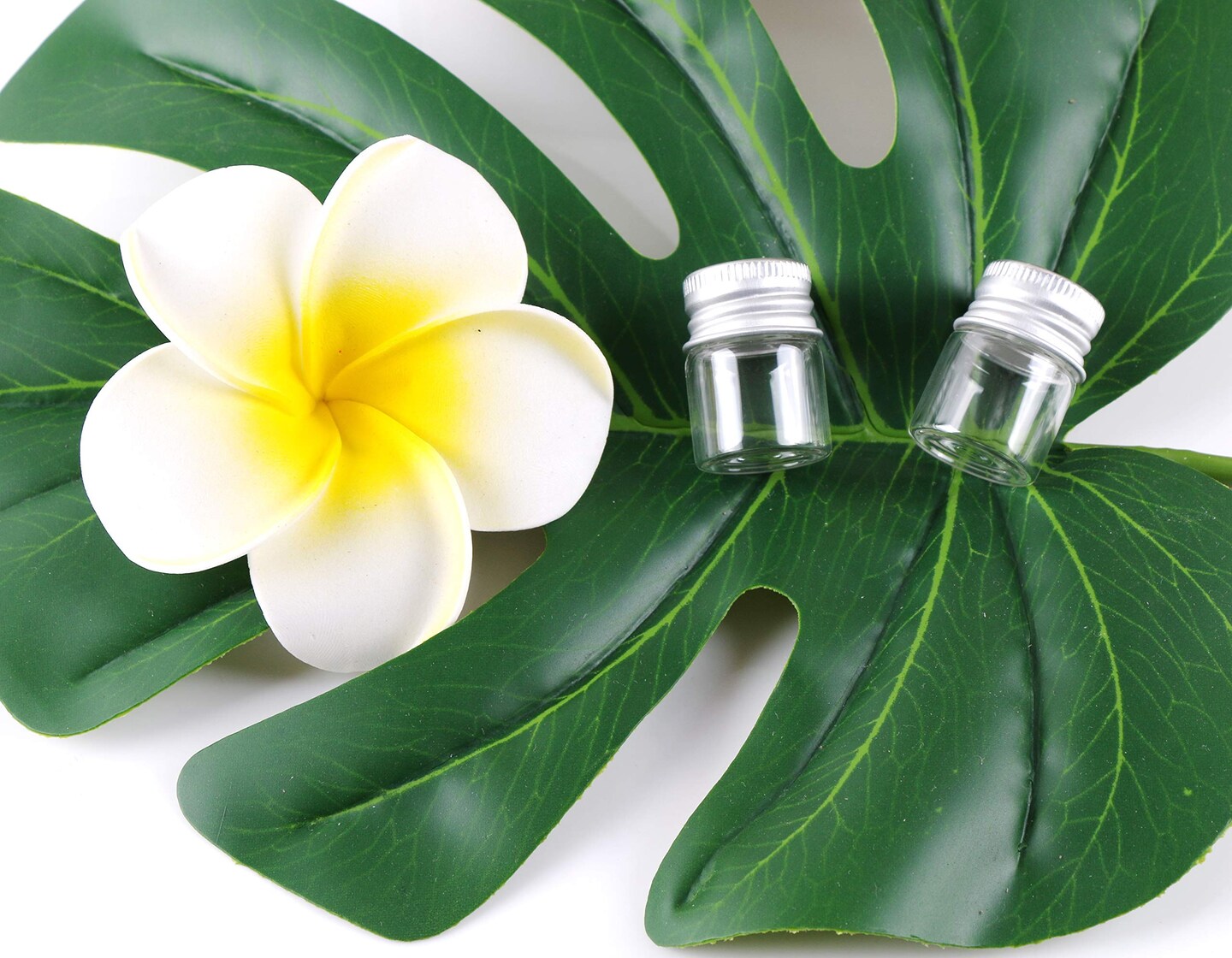 24 Pieces Mini Glass Bottles with Screw Caps 5ml Aluminum Top Metal Lids 5 Milliliter Tiny Vials Small Jars DIY Storage Art Craft Decor