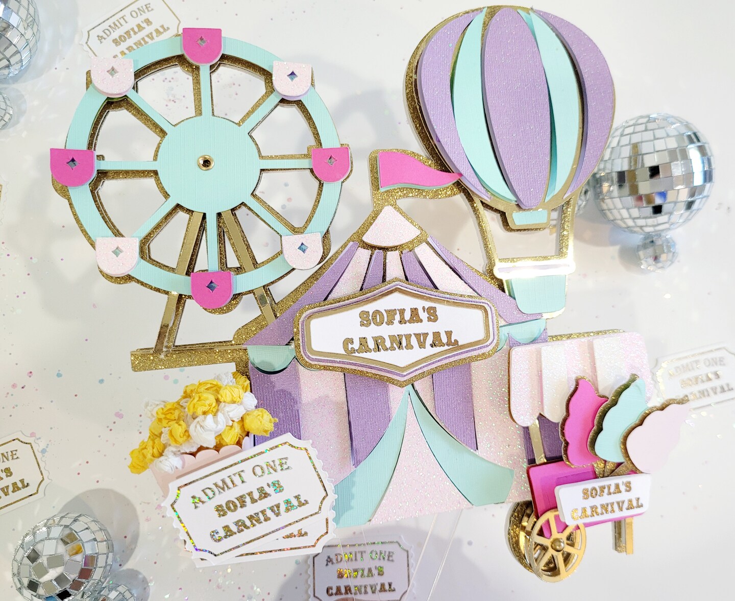 Circus Cake Topper, Carnival Cake Topper, Party Supplies, Cake Topper product 4