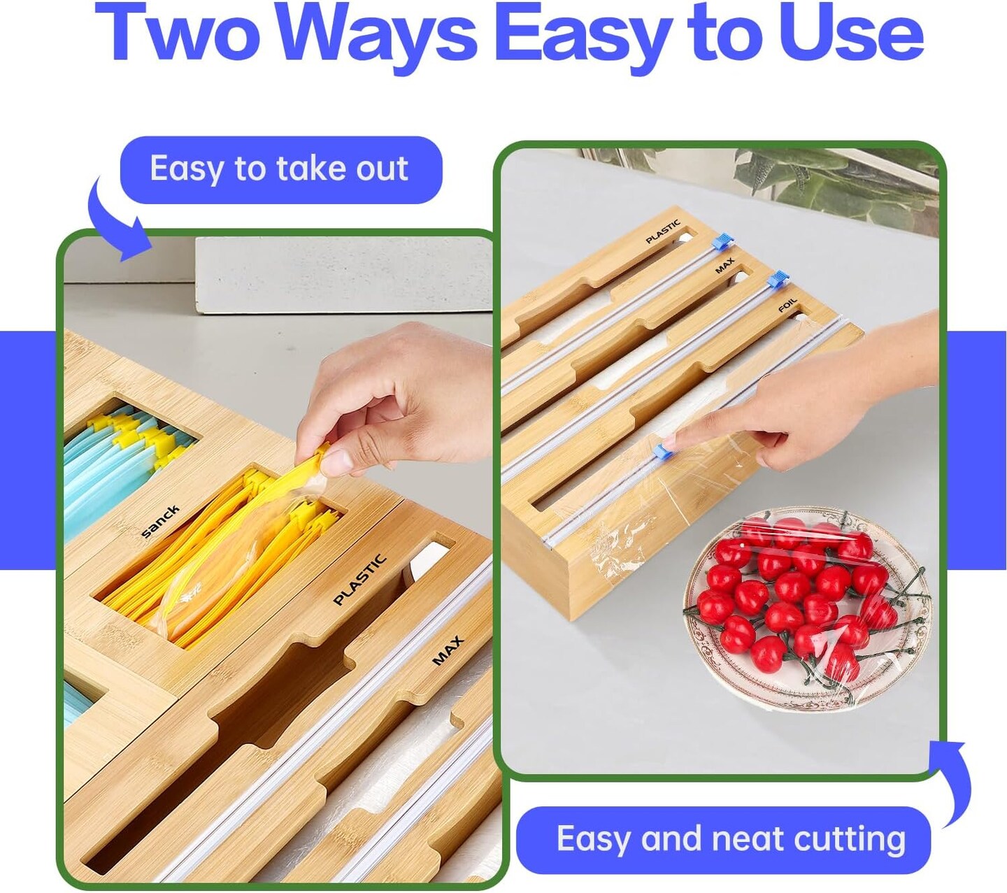 8 in 1 Bamboo Storage Bag &#x26; Wrap Organizer