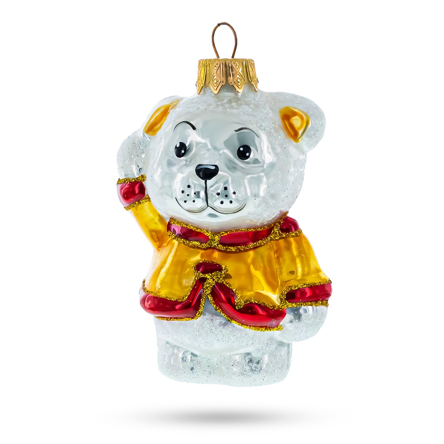 Polar Bear Cub Waving Glass Christmas Ornament | Michaels