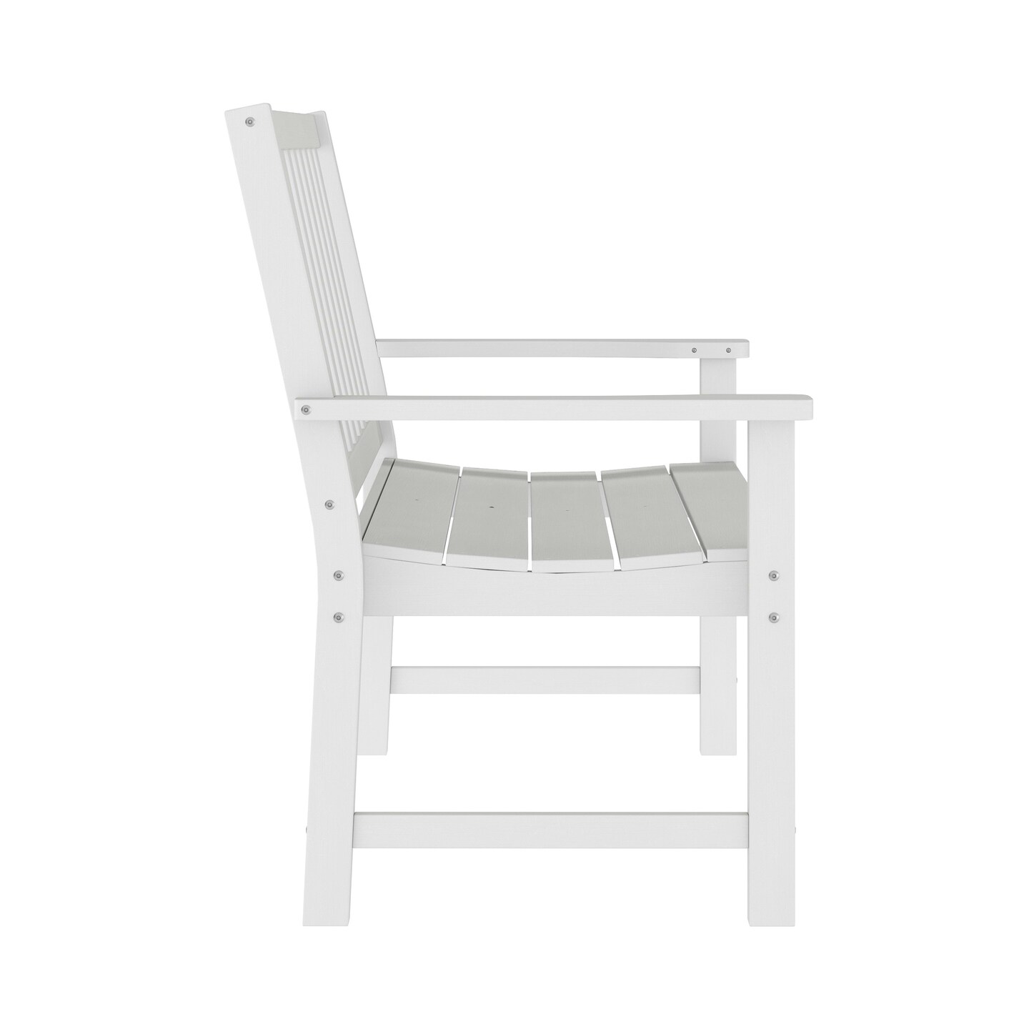 Merrick Lane Cressly All Weather Recycled HDPE Bench for Indoor and Outdoor Use