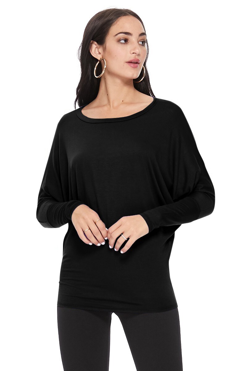 Dolman Top Soft Solid Jersey Knit | RADYAN&#xAE;