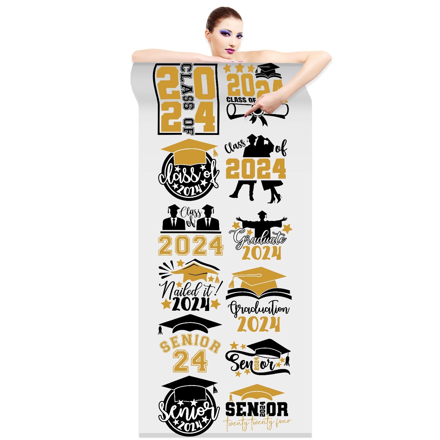 Graduation 2024 Direct-to-Film DTF Transfer Gang Sheets - 22x60