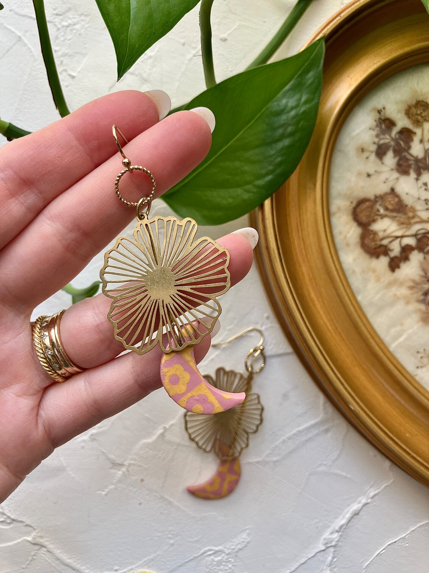 Artisan-Crafted Polymer Clay moon floral Earrings Handmade clay earrings  for Every Occasion MakerPlace by Michaels