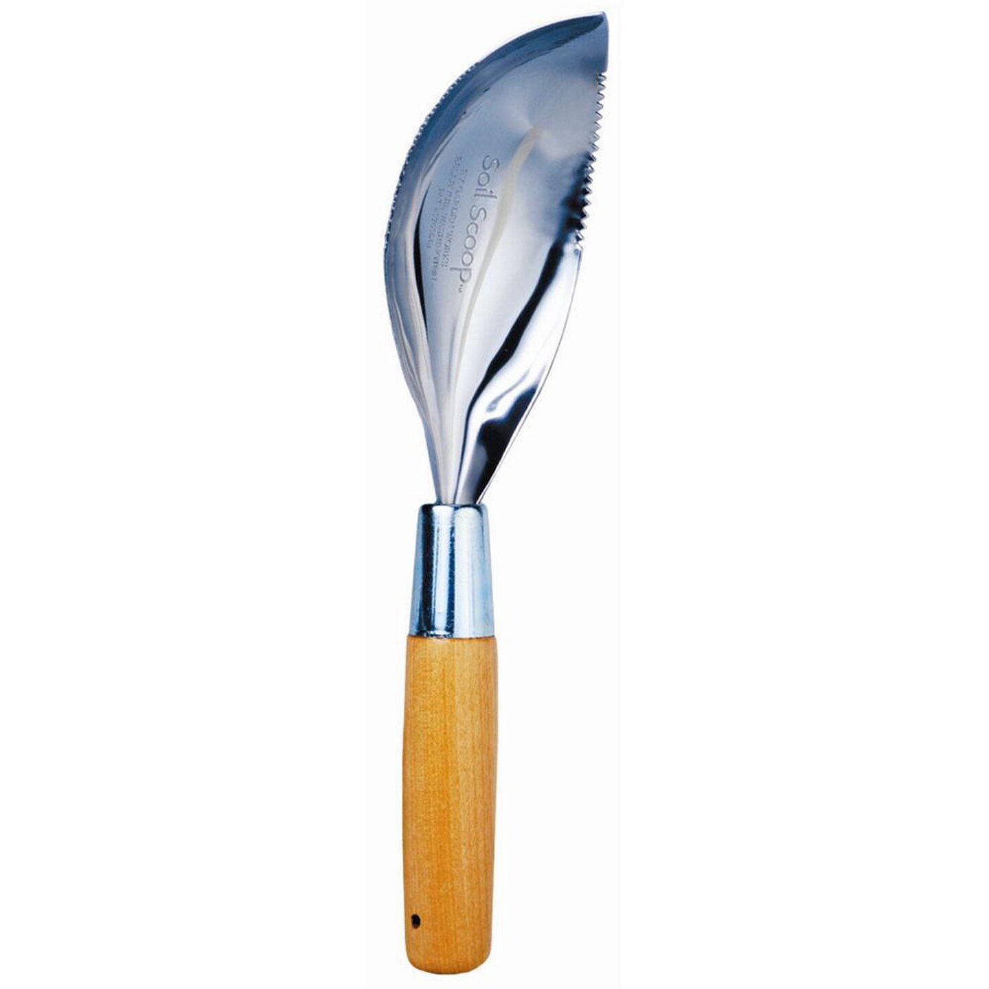 Soil Scoop Garden Tool, Hand Trowel Shovel Combo Makes Furrows and Trenches, Stainless Steel and Birch Wood