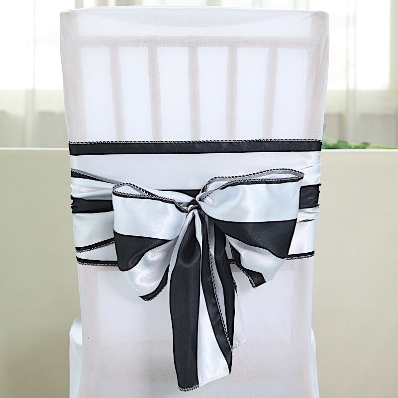 Satin Stripe Chair Sashes Wedding Party Reception
