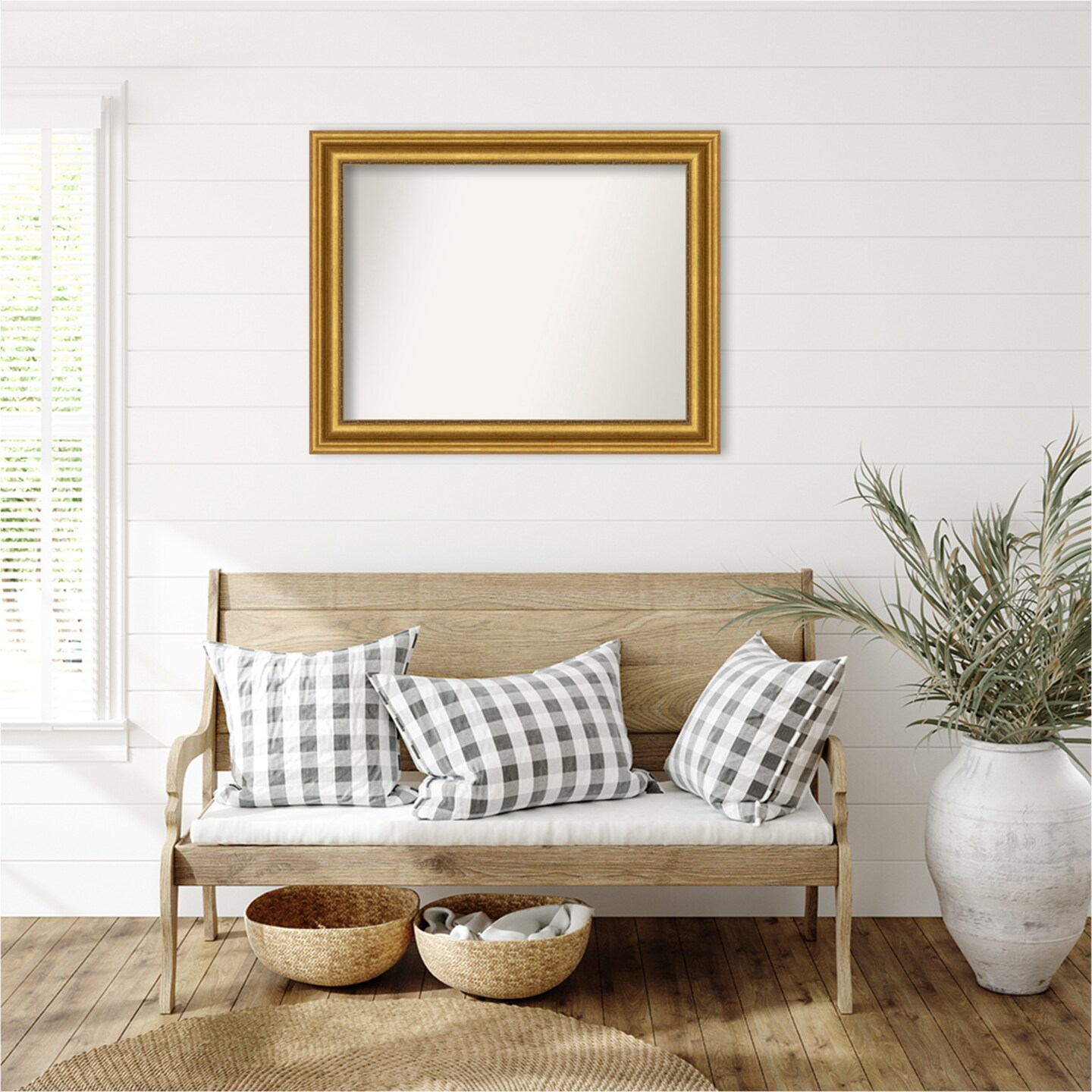 Parlor Gold Non-Beveled Custom Framed Bathroom Vanity Wall Mirror