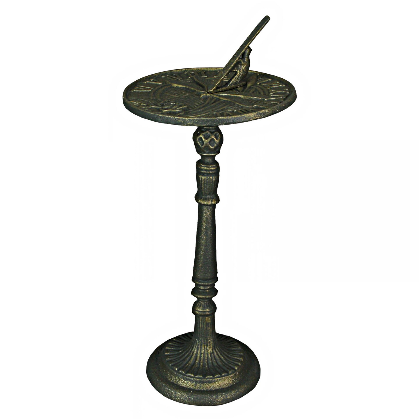 21-Inch Cast Iron Dragonfly Sundial Home Garden Decor