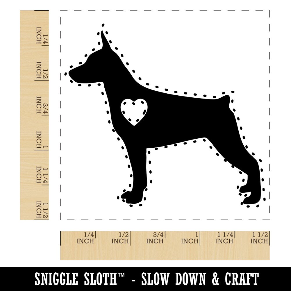 Miniature Pinscher Min Pin Dog with Heart Self-Inking Rubber Stamp Ink Stamper