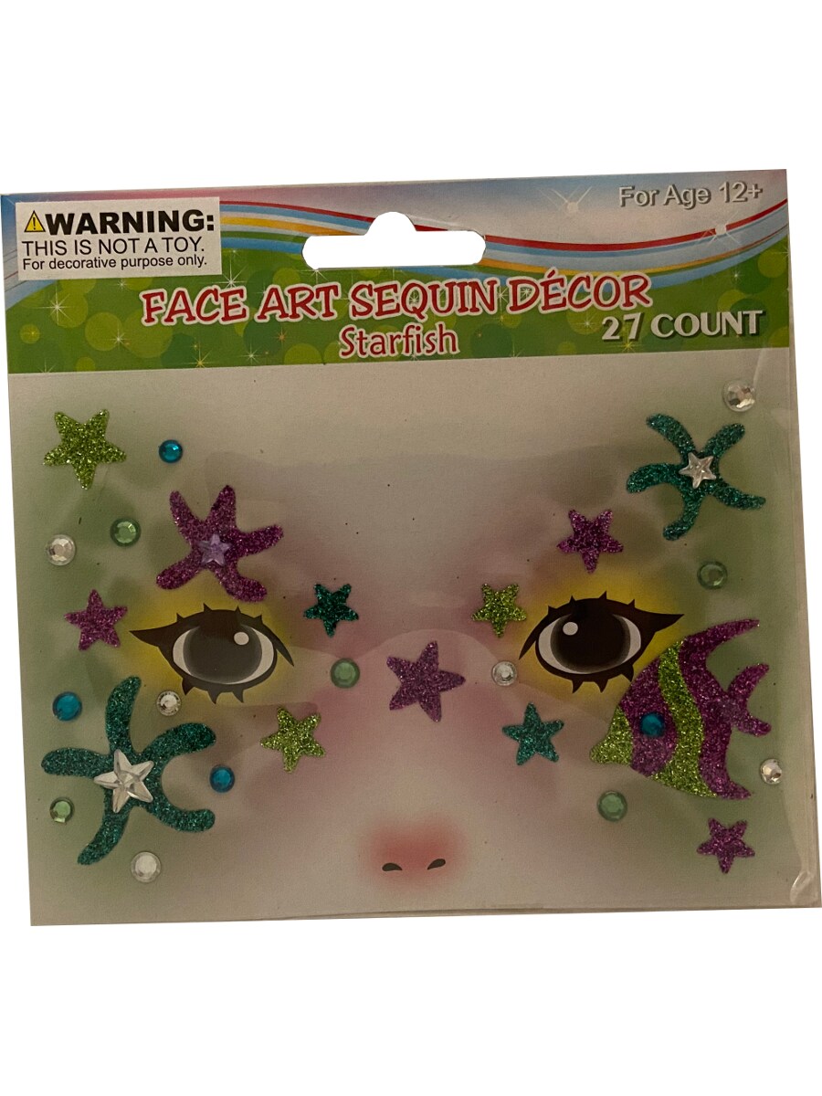 Face Art Starfish Gems And Face Stickers Costume Accessory