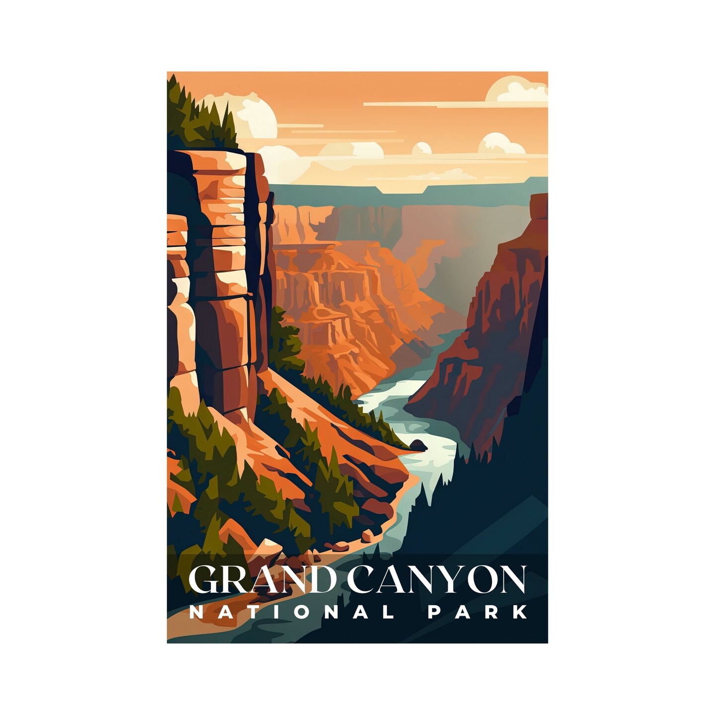 Grand Canyon National Park Poster, Travel Art, Office Poster, Home ...