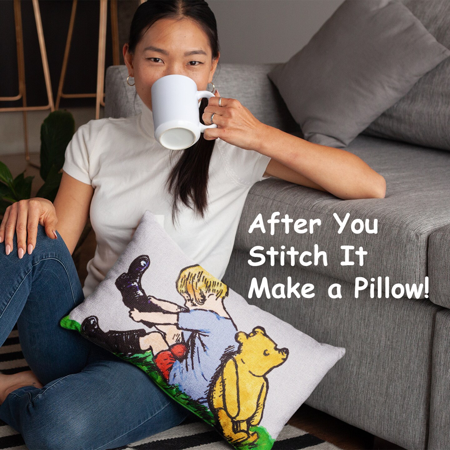 Pooh Bear and Christopher Robin Counted Cross Stitch Pattern