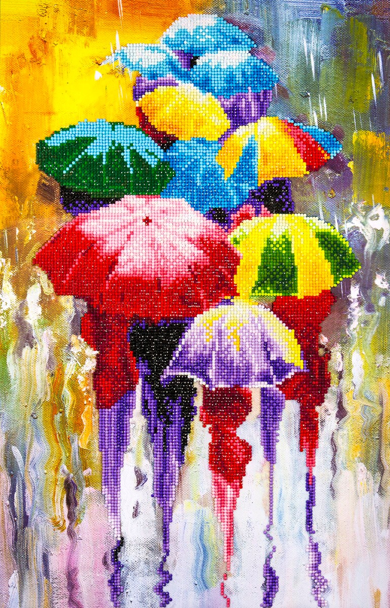 DIAMOND ART BY LEISURE ARTS Diamond Painting Kits For Adults 14"x16" Intermediate Rainy Day, Full Drill, Diamond Art Kits, Dimond Art, Diamond Art for Adults, Diamond Art Kit