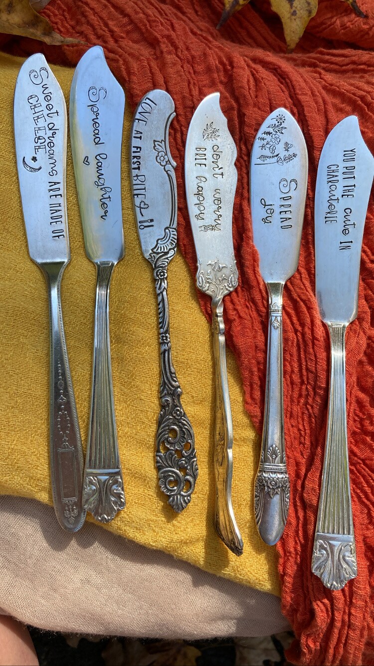 STAMPED SPREADER - Hand Stamped - Vintage Silverware product 6