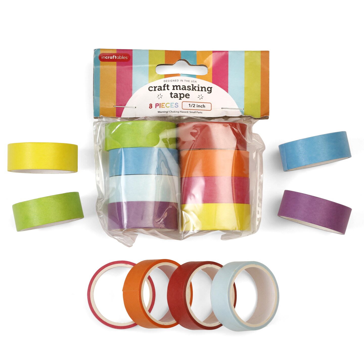 Incraftables Colored Masking Tape (8 Colors). Assorted Colorful Craft Tape  10 Feet x ½ Inch Rolls. Rainbow Colored Painters Tape. Multi-Color Masking  Tape for Arts & Crafts, Labeling, KIds & Teachers
