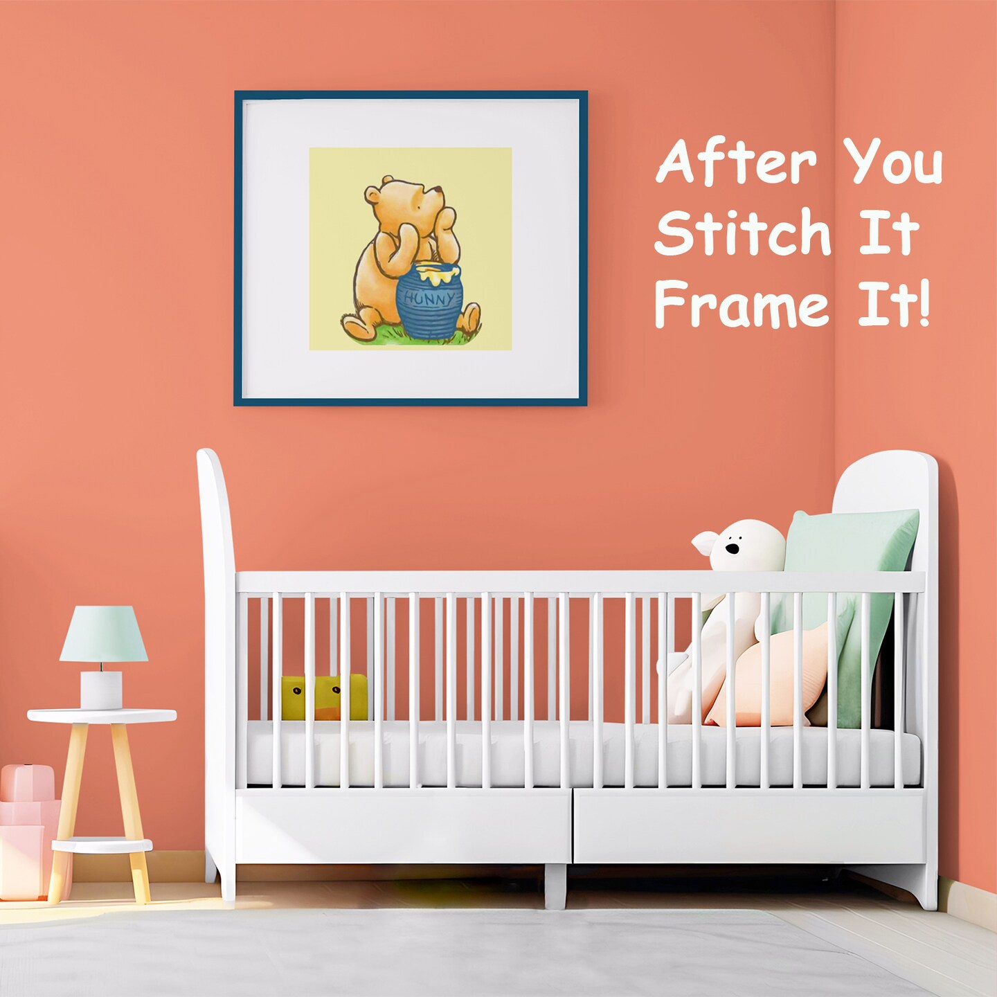 Winnie The Pooh Bear and The Honey Pot Counted Cross Stitch Pattern