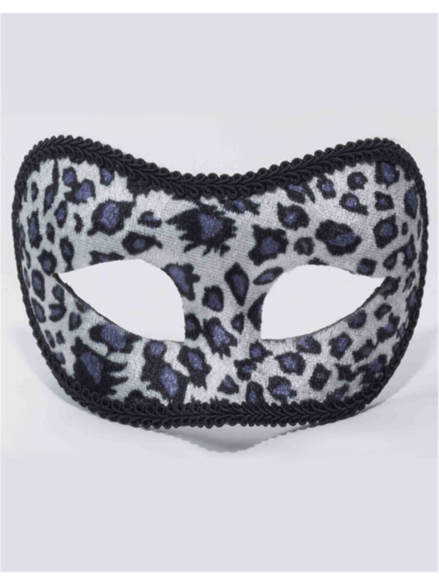 Adult or Child&#x27;s Costume Accessory Snow Leopard Domino Eye Mask