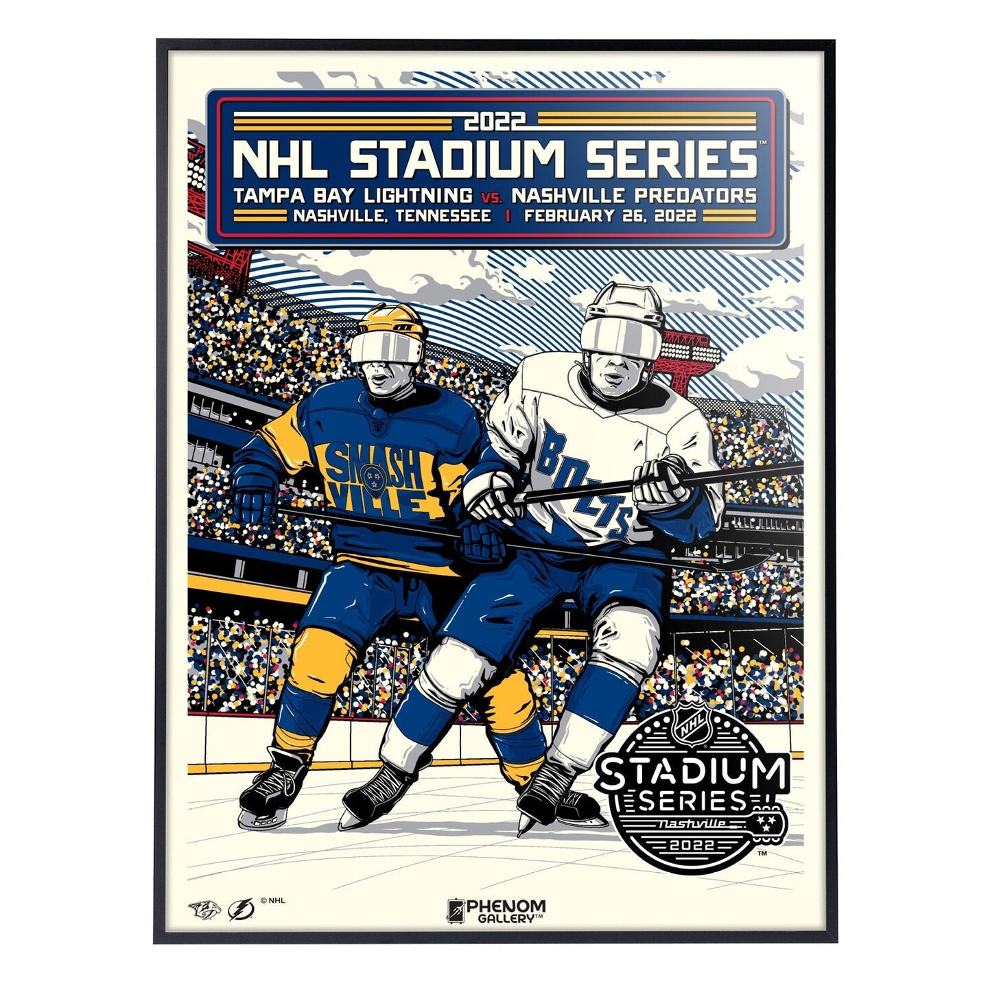 Phenom Gallery NHL Stadium Series 2022 at Nissan Stadium - Predators vs Lightning 18" x 24" Deluxe Framed Serigraph