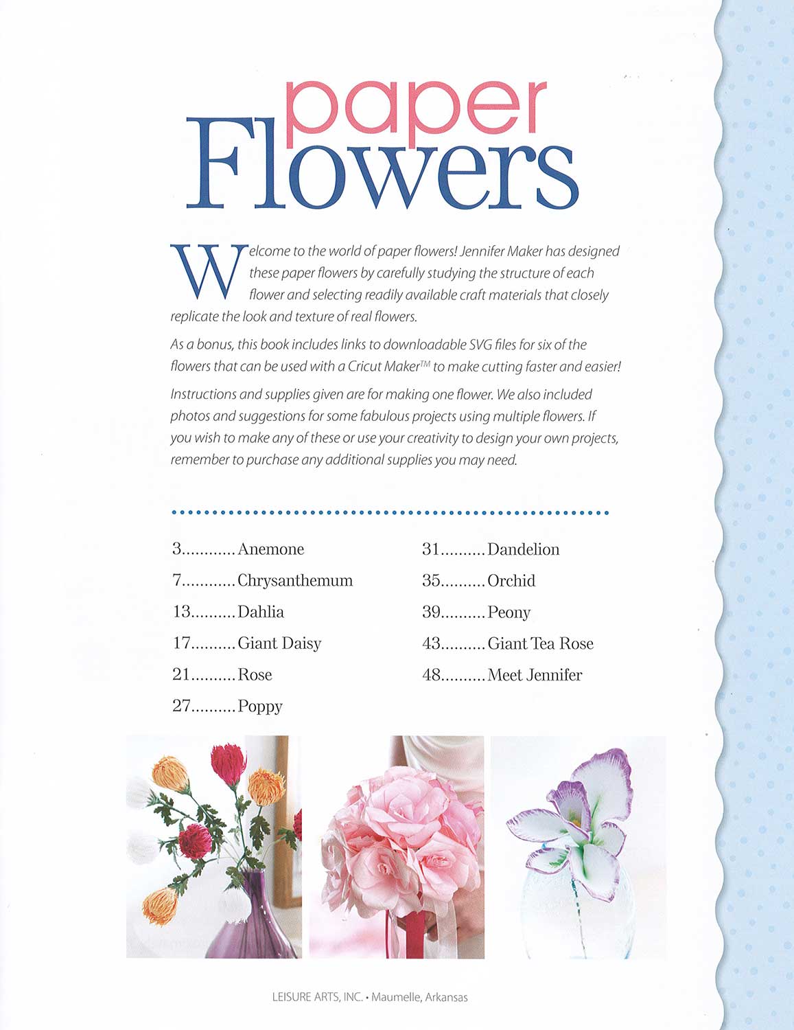 Leisure Arts Paper Flowers Crafting Book