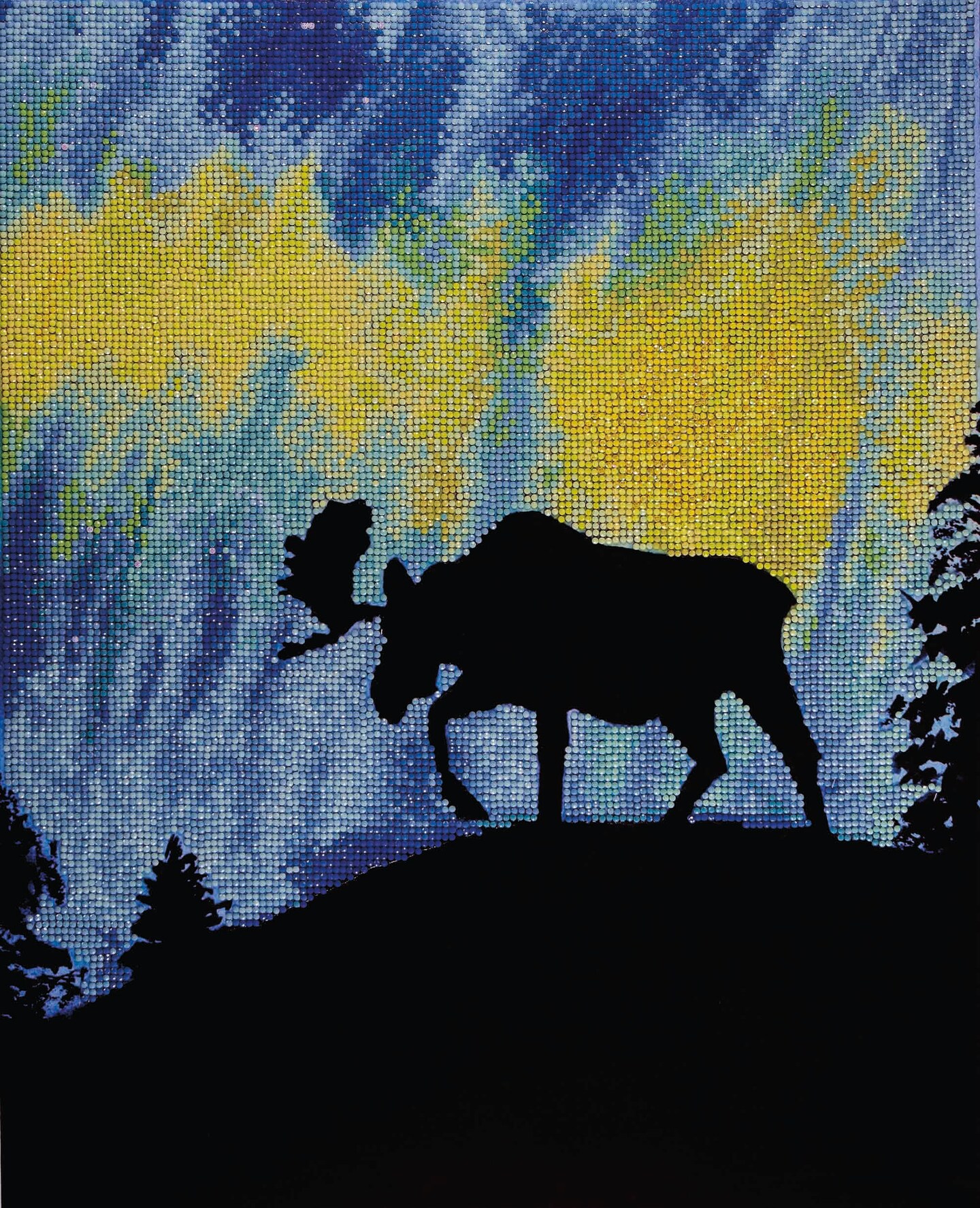 DIAMOND ART BY LEISURE ARTS Diamond Painting Kits For Adults 16&#x22;x20&#x22; Advanced Sparkle Aurora Moose, Full Drill, Diamond Art Kits, Dimond Art, Diamond Art for Adults, Diamond Art Kit