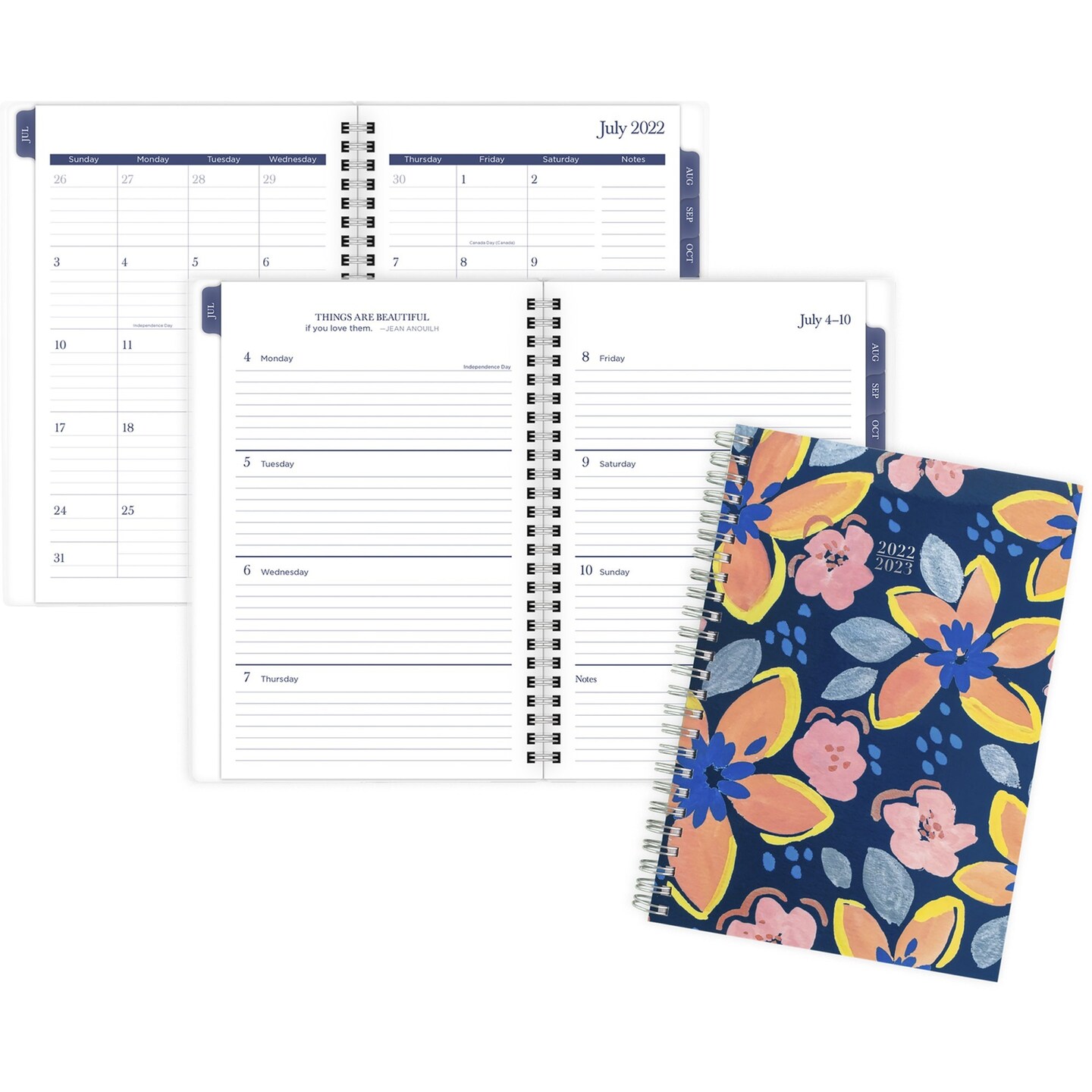 Cambridge Joyful Floral Planner - Small Size - Academic - Weekly, Monthly - 12 Month - July till June