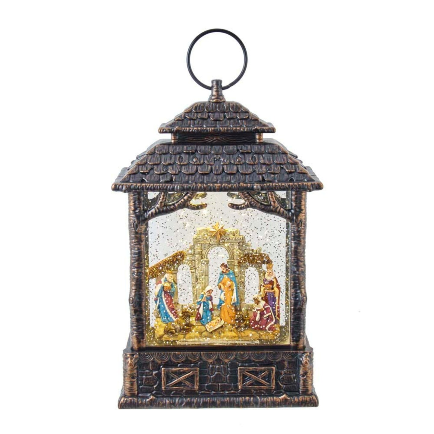 KSA LED Lighted Nativity Scene Christmas Snow Globe Lantern - 11 ...