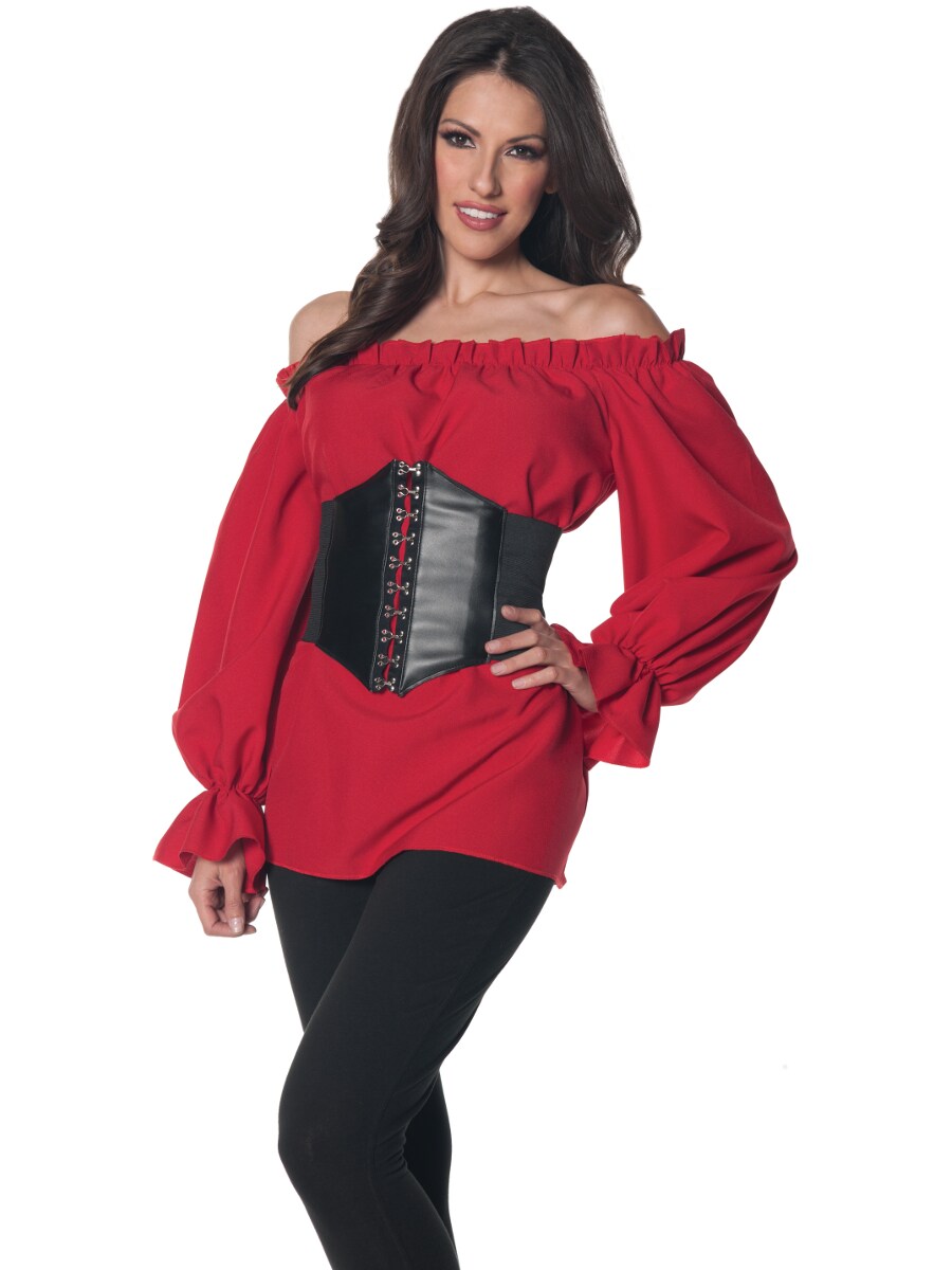 Women&#x27;s Red Renaissance Long Sleeve Costume Shirt