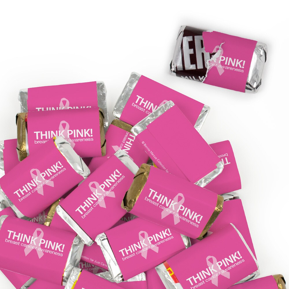 41 Pcs Breast Cancer Awareness Candy Hershey&#x27;s Miniatures Chocolate - Think Pink