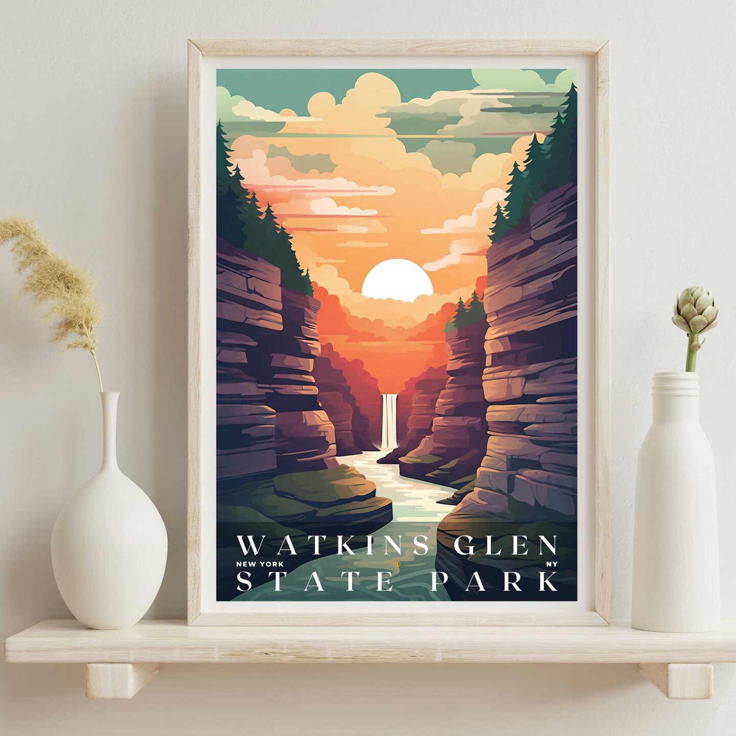 Watkins Glen State Park Poster, Travel Art, Office Poster, Home
