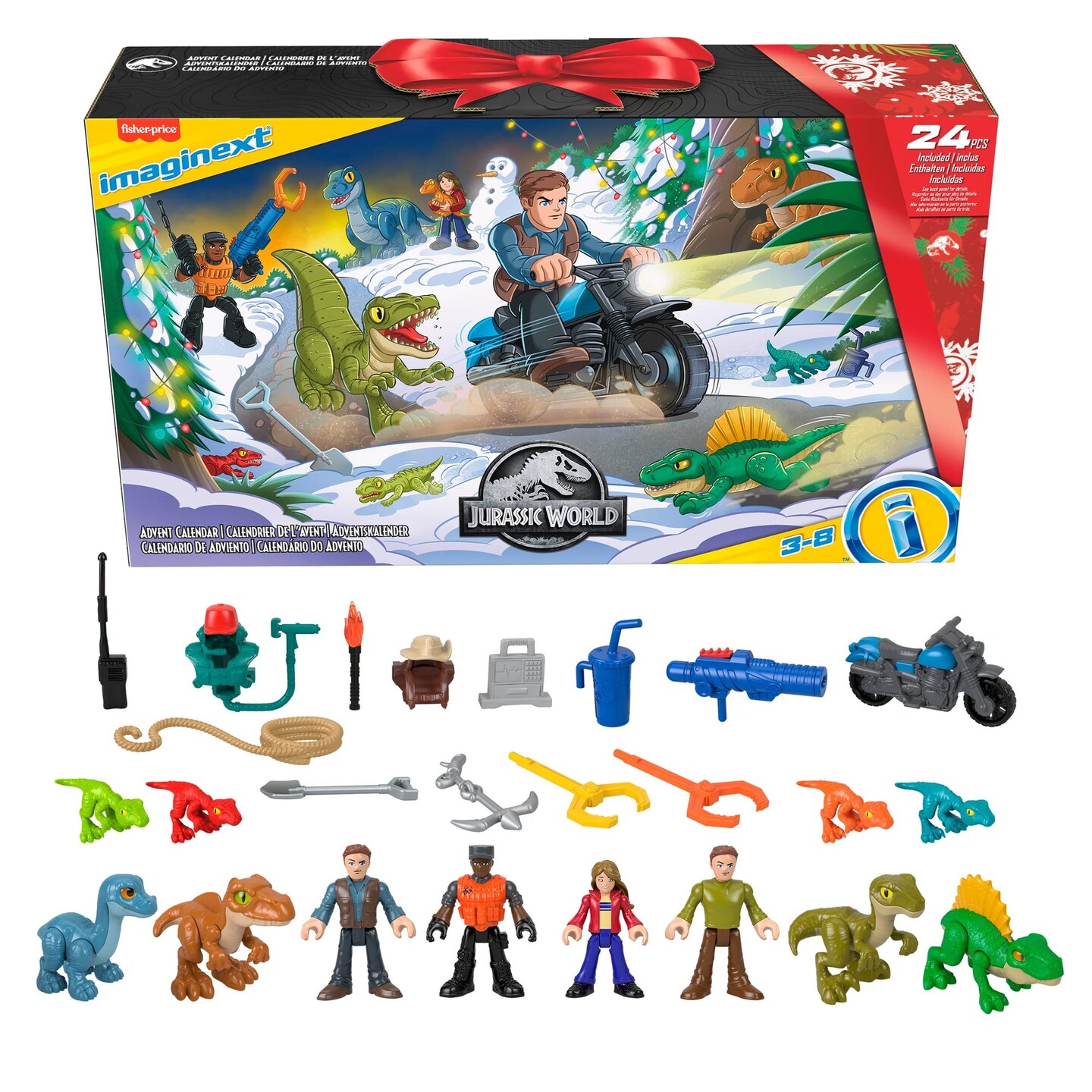 Jurassic World Toys Imaginext Jurassic World Advent Calendar, Christmas Gift of 25 Dinosaur